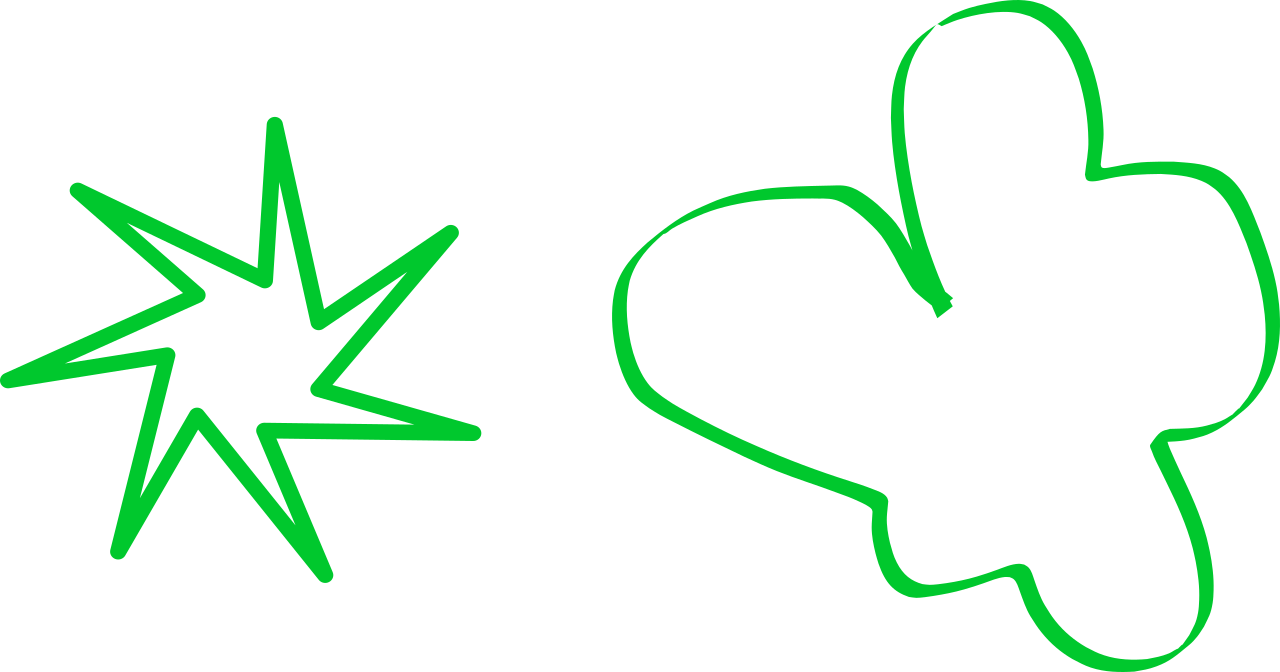 Bouba-kiki effekten. Hvilken form ville du forbinde med ordet "bouba" og hvilken med ordet "kiki"?